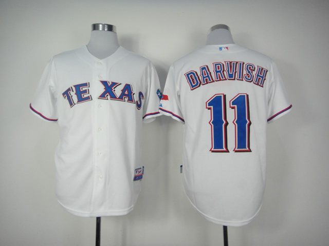 Men Texas Rangers #11 Darvish White MLB Jerseys